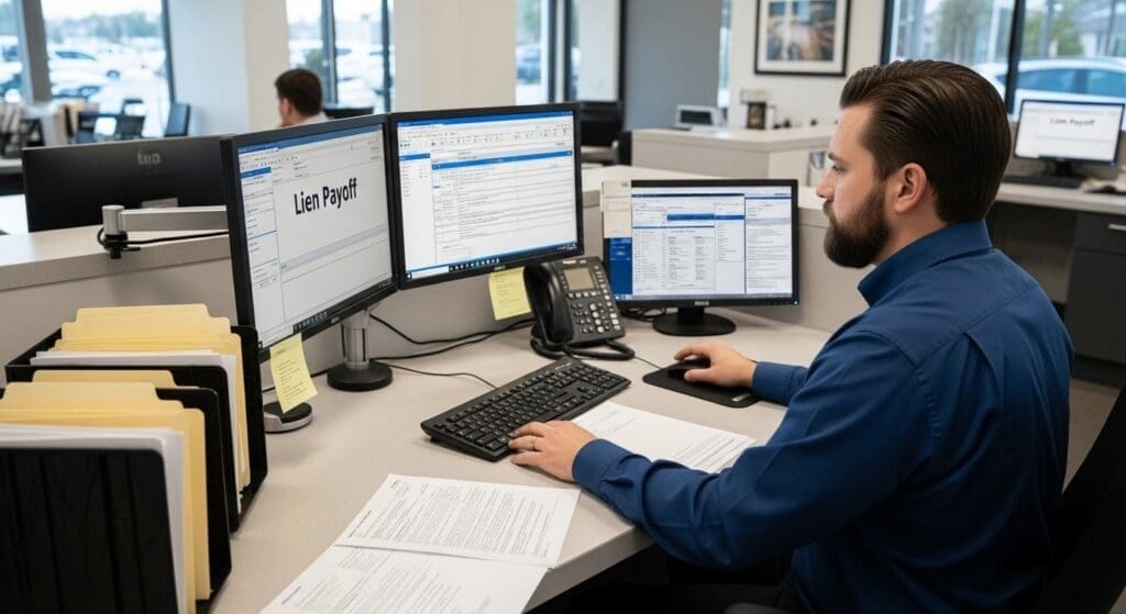 Dealer processing lien payoff