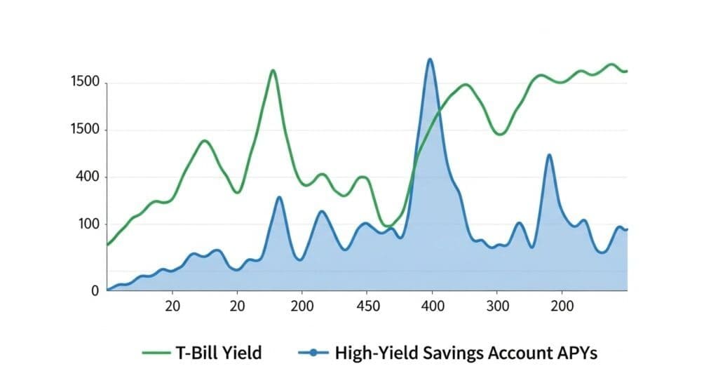Infographic showing T-Bill vs High-Yield Savings Account