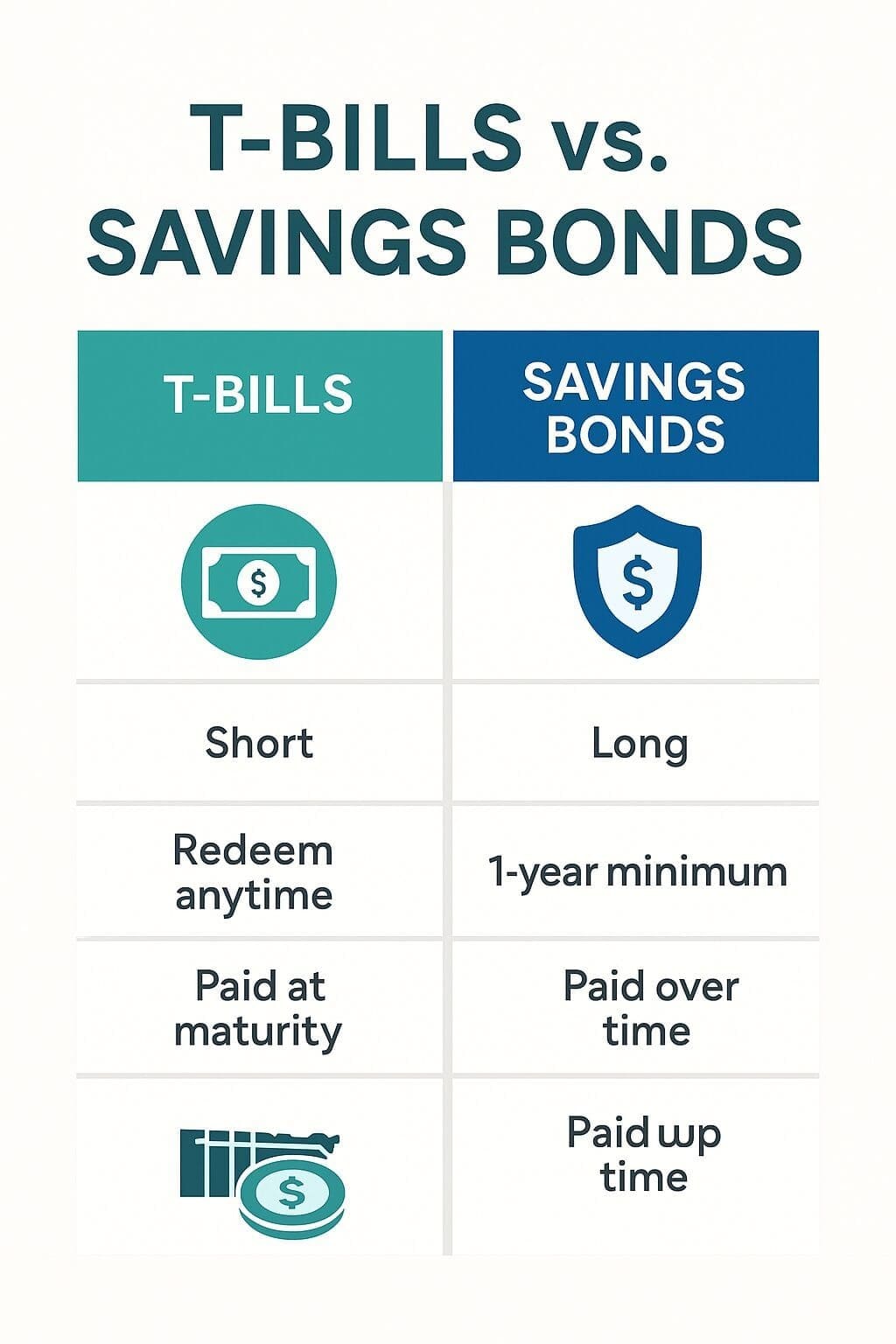 comparison T-Bills vs Savings Bonds