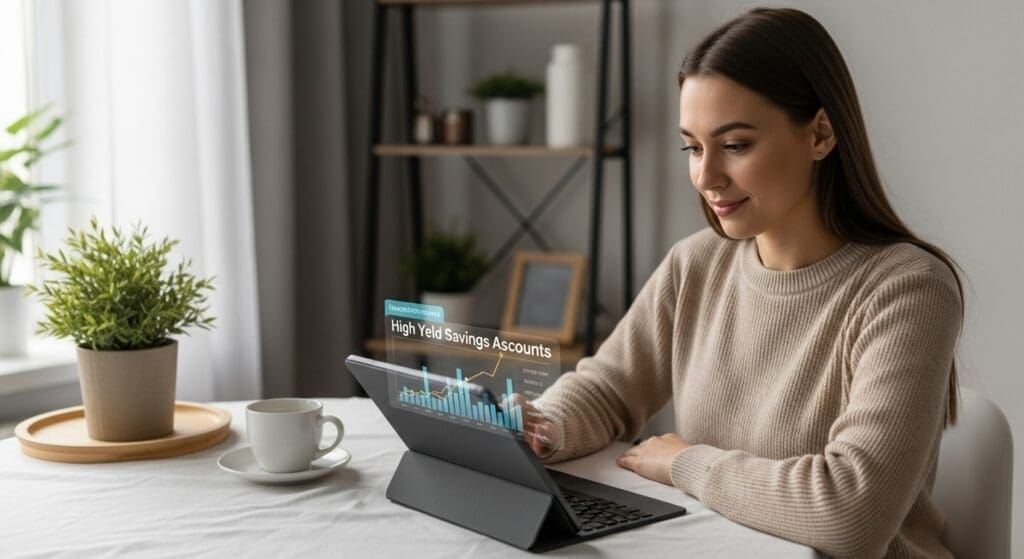 Woman seeing your high-yield savings account,